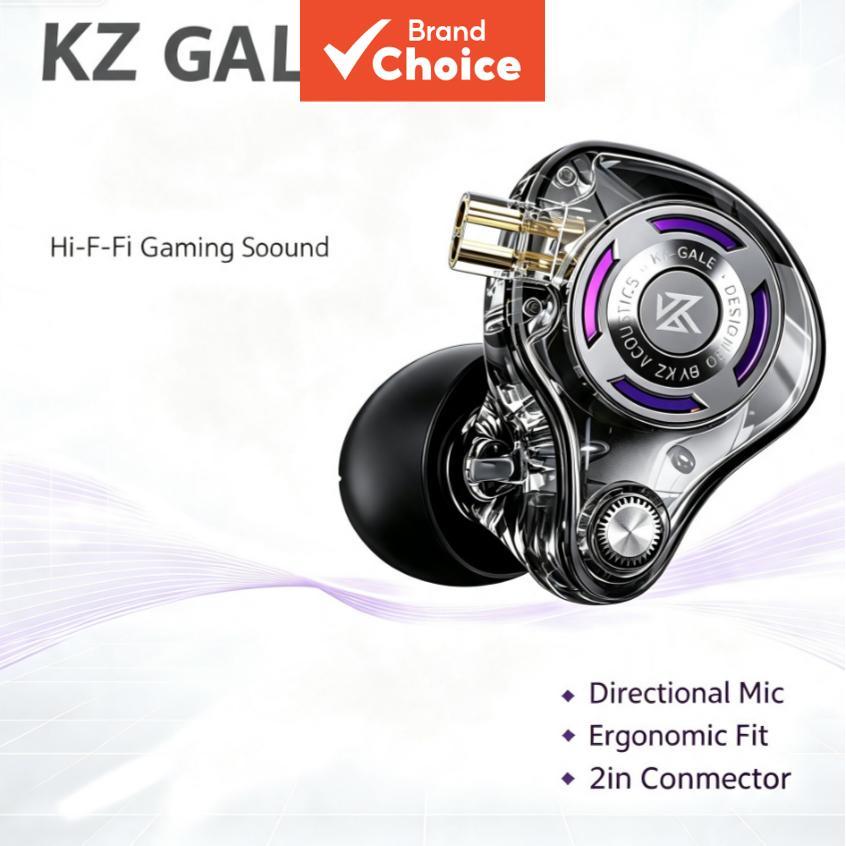 หูฟังเกมมิ่งแบบมีสาย KZ Gale พร้อมไมค์คู่ ตัดเสียงรบกวน สเตอริโอ HiFi สําหรับเล่นเกมและฟังเพลงบน PC