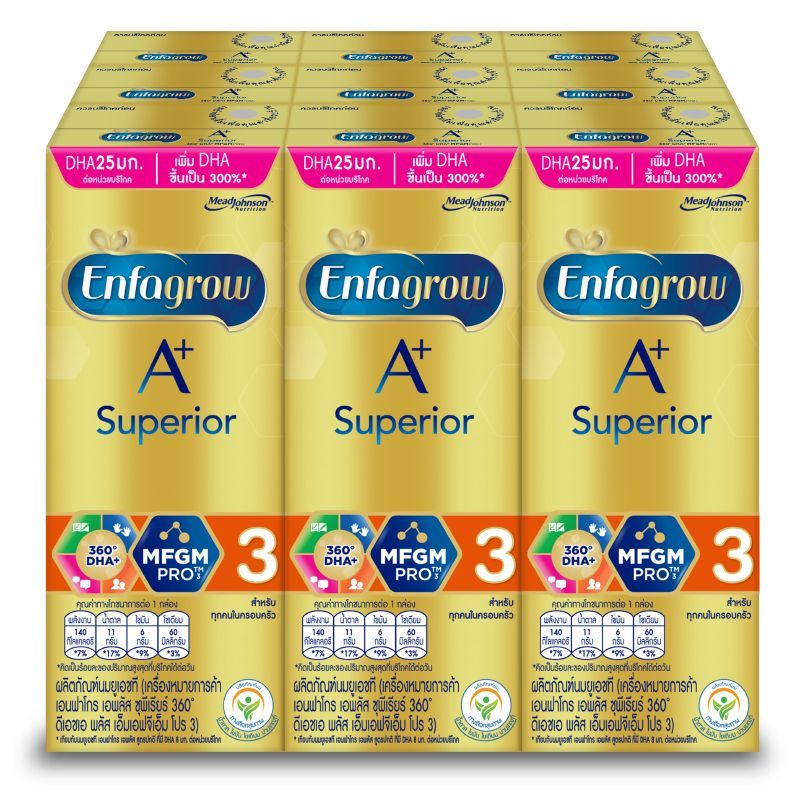 เอนฟาโกร3เอพลัสซุพีเรียร์ 180มล. แพค 9 Enfagrow 3 A Plus Superior 180ml. Pack 9