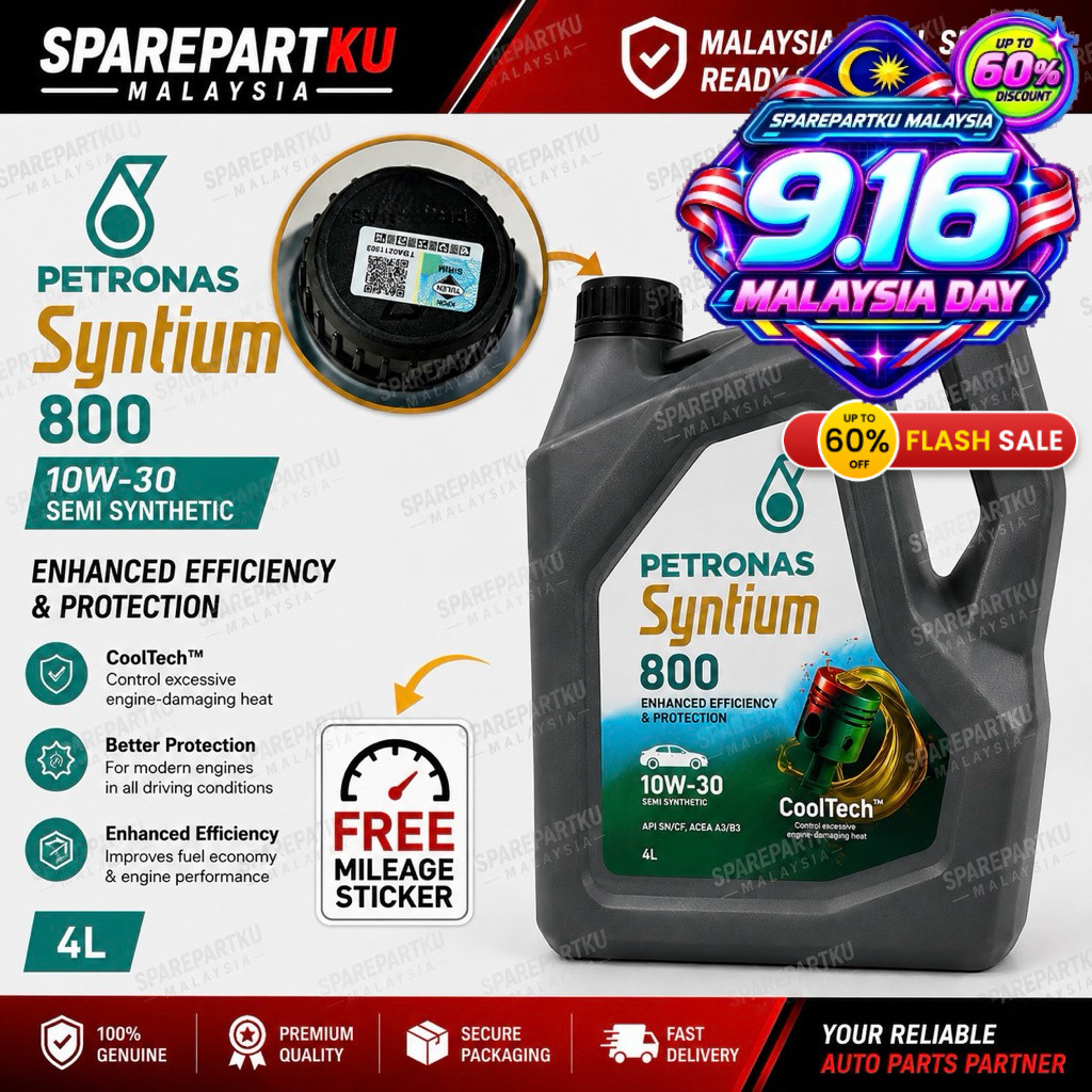 PETRONAS SYNTIUM 800 10W-40 SEMI SYNTHETIC ENGINE OIL 4L COOLTECH API SN/CF ACEA A3/B3