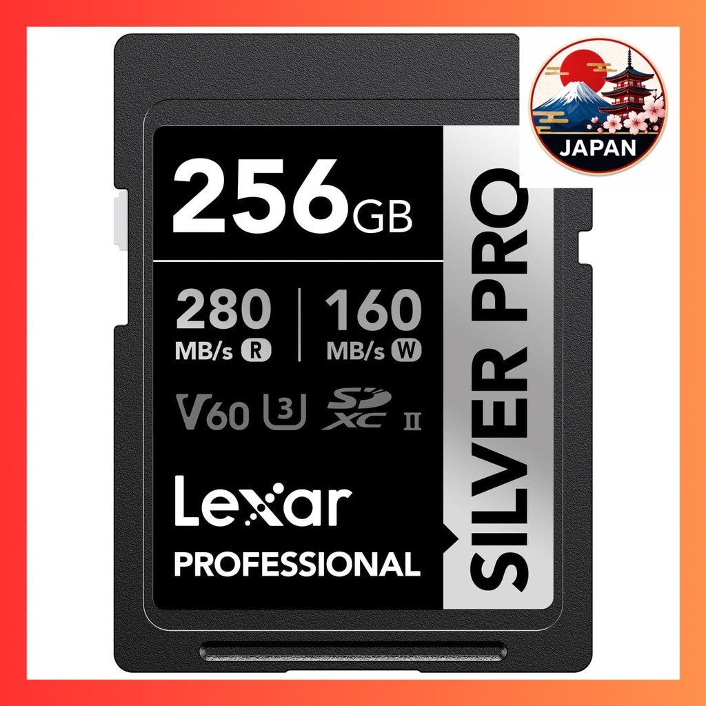 [Directly from Japan]Lexar Professional SDXC 256GB SILVER PRO UHS-II V60, Max Read Speed 280MB/s, Ma