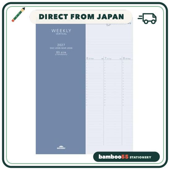 Reimei Fujii Planner 2027 Schedule Book System Notebook Diary Weekly Vertical A5 27RFDR722 Starts De