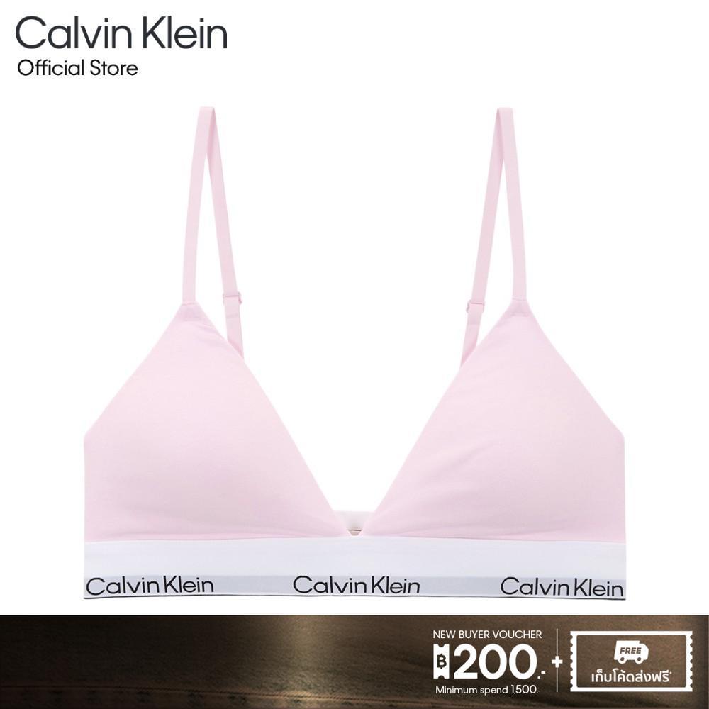 CALVIN KLEIN เสื้อชั้นในผู้หญิงแบบตะขอหลัง Icon Cotton Modal Triangle รุ่น QF8498AD 8Z6-สีชมพู