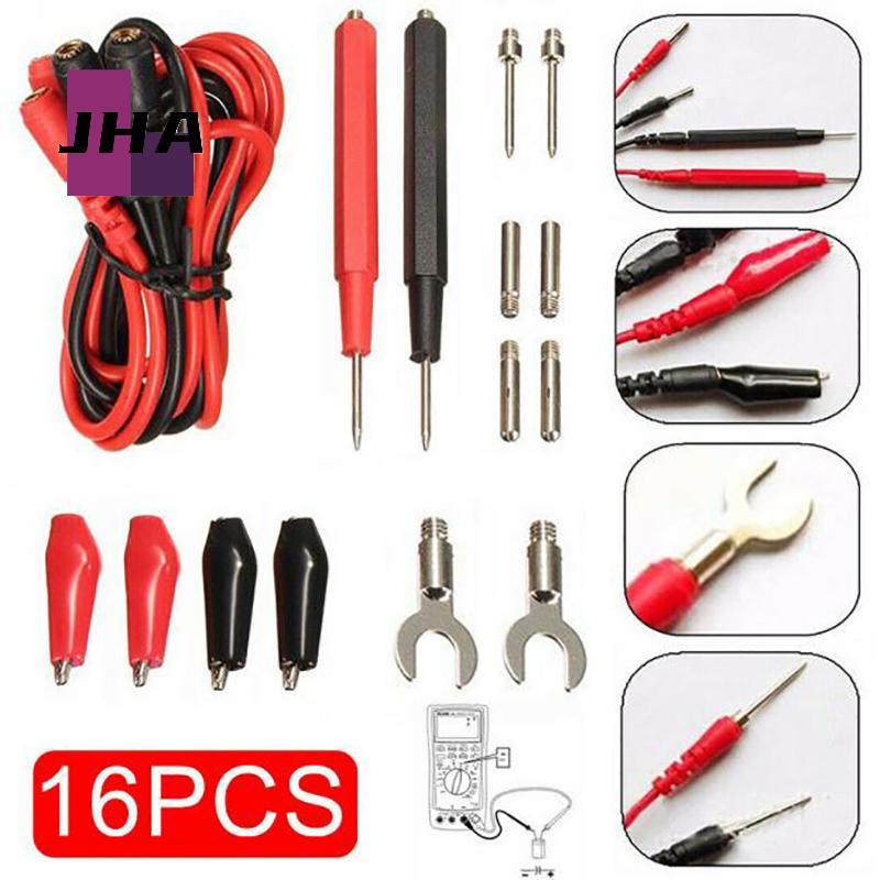 [จา] 16 in 1 Digital Multimeter Test Leads Probes Volt Meter Cable Clip จระเข้ใหม่