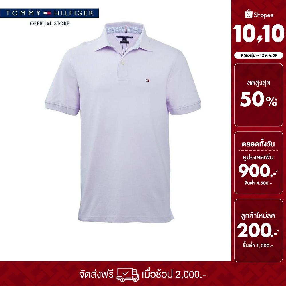 Tommy Hilfiger เสื้อโปโล ผู้ชาย รุ่น 78JA572 W0F - สีม่วง ทรง Regular