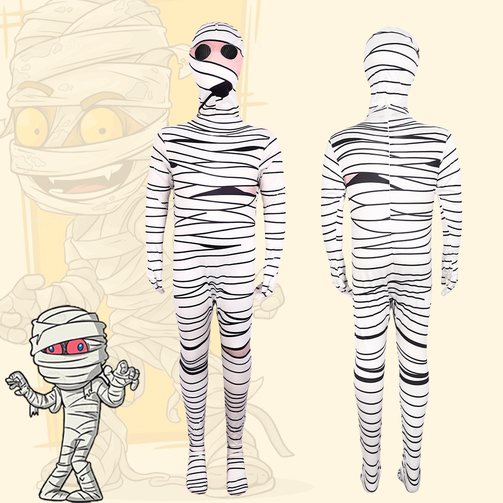 ฮาโลวีนเด็กมัมมี่เครื่องแต่งกายสยองขวัญผีบอดี้สูท Halloween Mummy Costume for kids