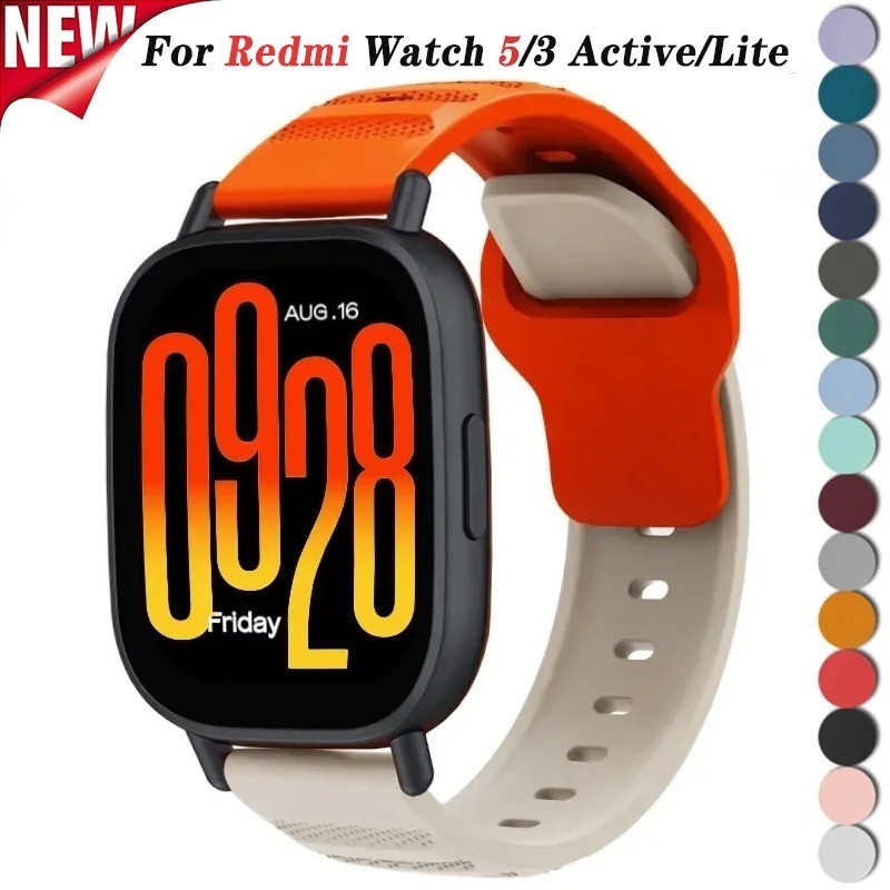 ซิลิโคนกีฬาสําหรับ Redmi นาฬิกา 5 Active 5 Lite SmartWatch นุ่มเปลี่ยนสําหรับ Redmi นาฬิกา 5 Active 