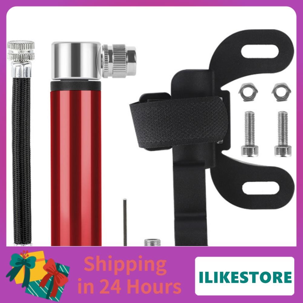 Ilikestore ILIKESTORE-Th [Ande Online] Black Bicycle Aluminum Alloy Pump Manual Mini Portable Footba