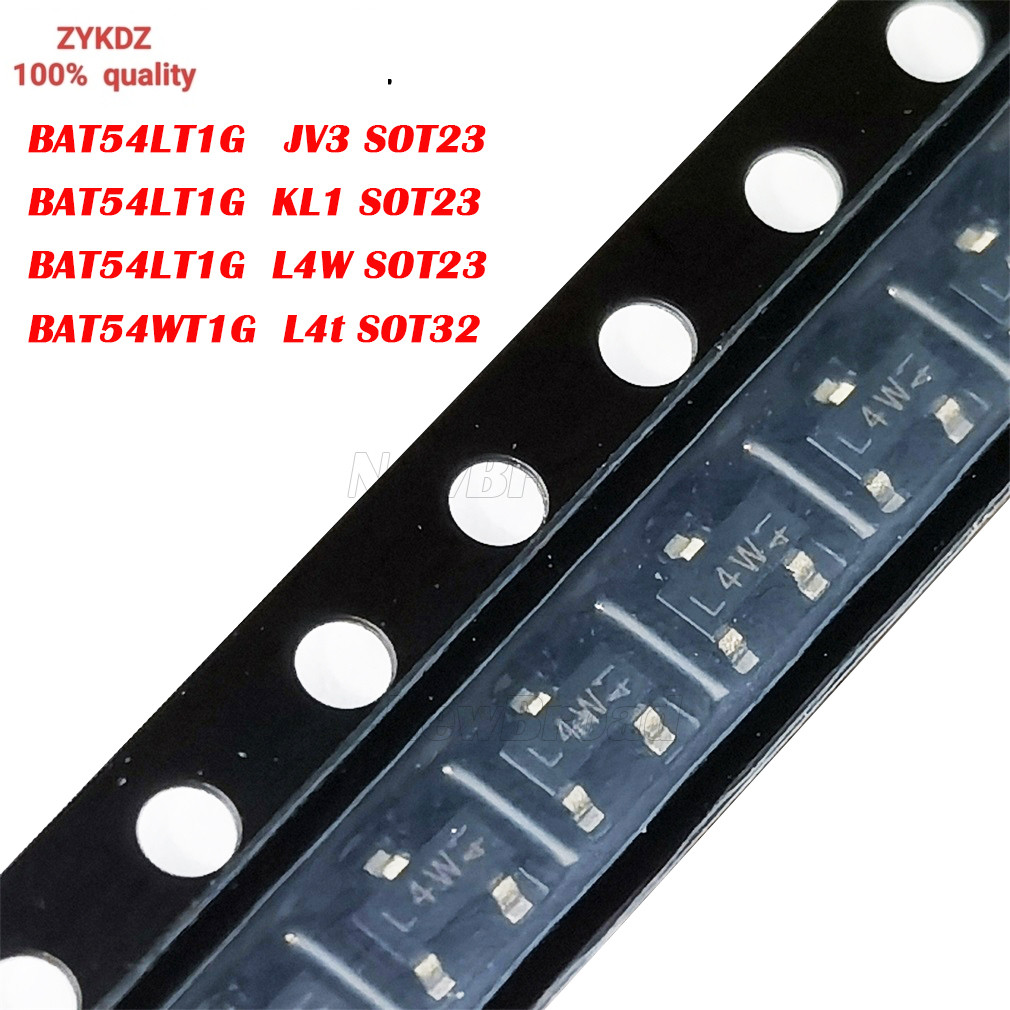 ชิปเดิม ICIC100PCS BAT54LT1G JV3 KL1 L4W SOT23 BAT54W-7-F BAT54WT1G L4t B4 KL5 SOT-323 Schottky ไดโอ