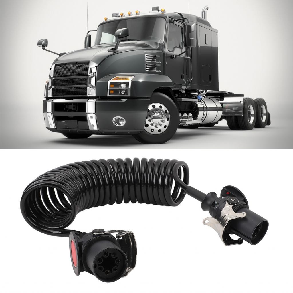 Haiji-vn CFTGIW 7 Way Coiled Trailer Cord Electric Power Coil Heavy Duty Cable Wire Enhanced Perform