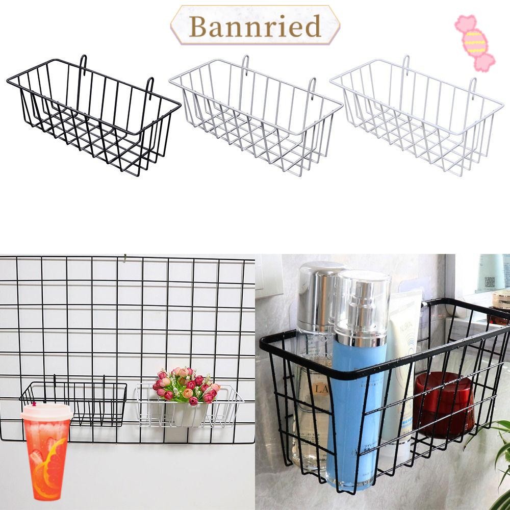 BANNRIEDSG ราวแขวนตะแกรงเก็บของในครัวตะกร้าแผงมัลติฟังก์ชั่น
