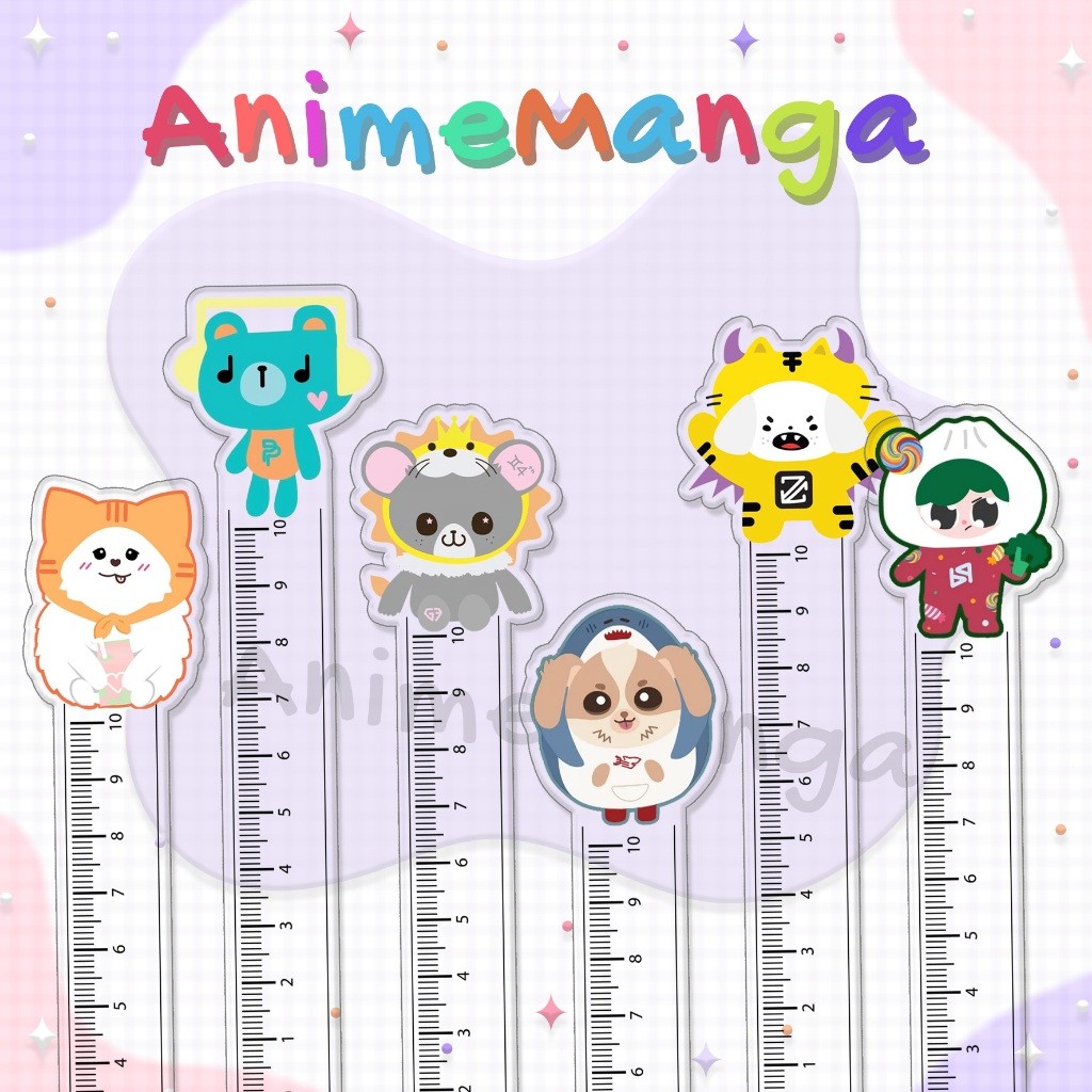 ไม้บรรทัดOTP OTP ไม้บรรทัดมาสคอตปากผสมวัสดุอะคริลิคใส 10 ซม