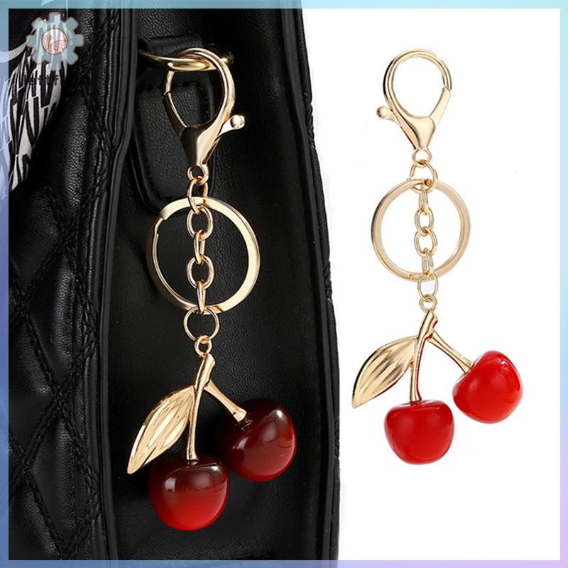 พวงกุญแจคริสตัลเชอร์รี่ ตกแต่งกระเป๋าผู้หญิง พร้อมสร้อยคอและสิ่งของประกอบ GHT