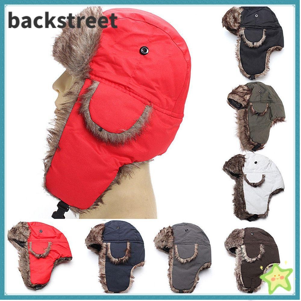 BACKSTAGEREETDV Bomber Hats Aviator Plush Hood Hat with