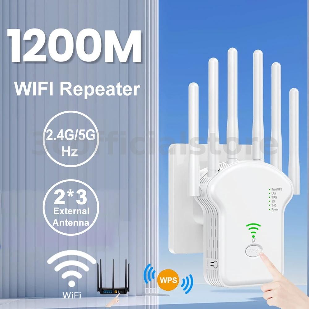 U13 1200Mbps WiFi Repeater เครื่องทวนสัญญาณ WiFi ไร้สาย Extender กําไรสูง 6 เสาอากาศ Dual-Band 2.4G/