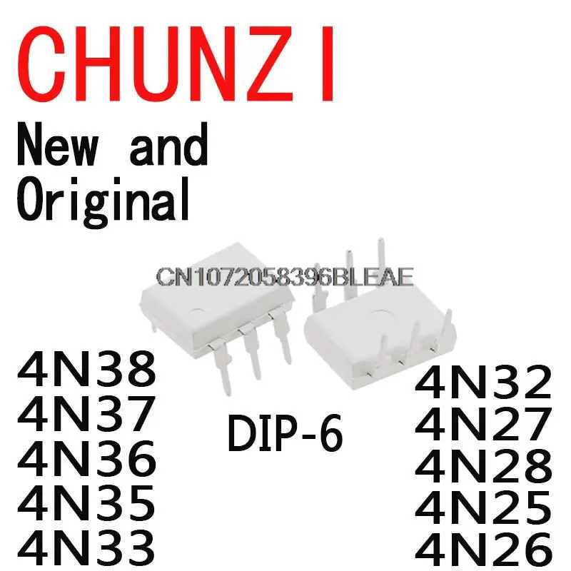 5PCS 4N38 4N37 4N36 4N35 4N33 4N32 4N27 4N28 4N25 4N26 DIP-6 ชิปic