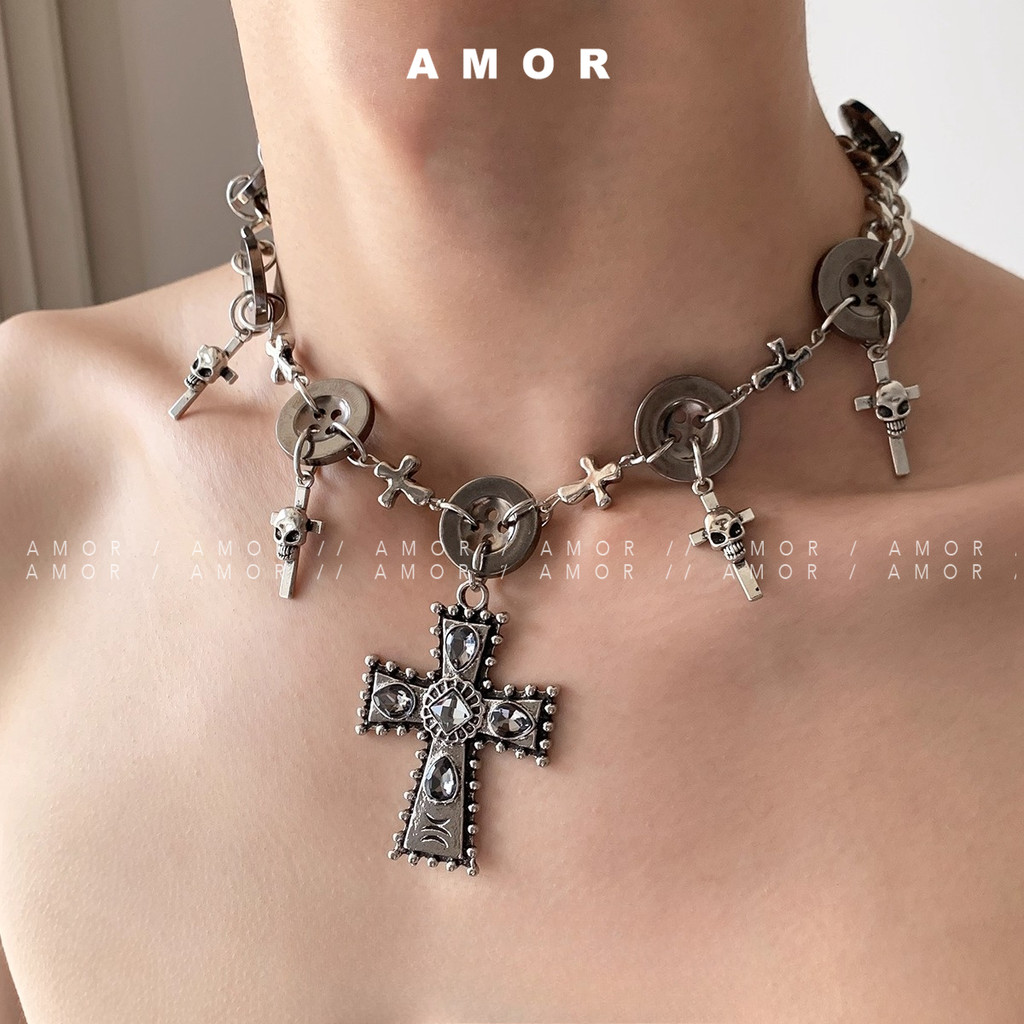 สร้อยข้อมือปุ่มไขว้สไตล์พังก์ ดีไซน์สำหรับสวมใส่งานประจำวัน ตกแต่งโดยโซ่สำหรับสร้อยข้อมือแบบคอนิช
