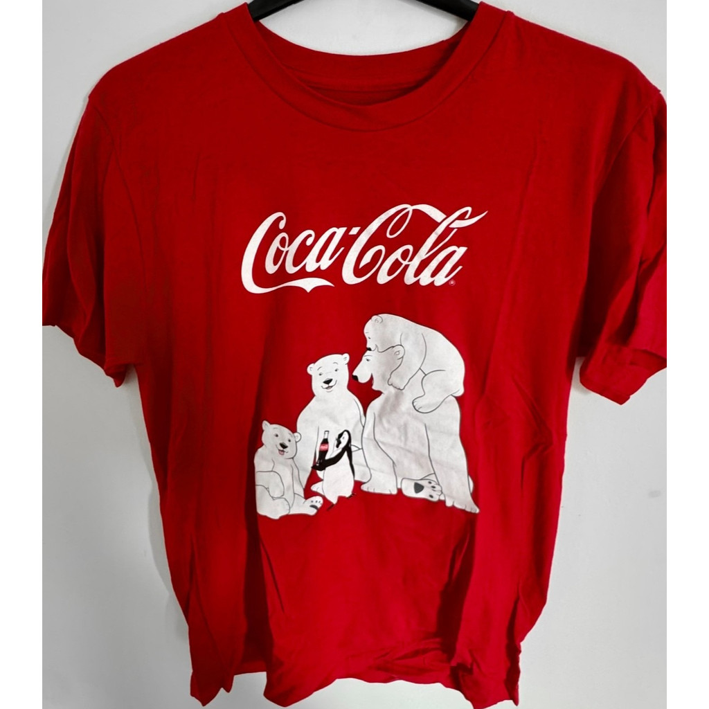 เสื้อยืดแขนสั้น_unisex_ลาย_coca-cola_polar_bear_ทำจากผ้าฝ้ายแท้ สไตล์ใหม่