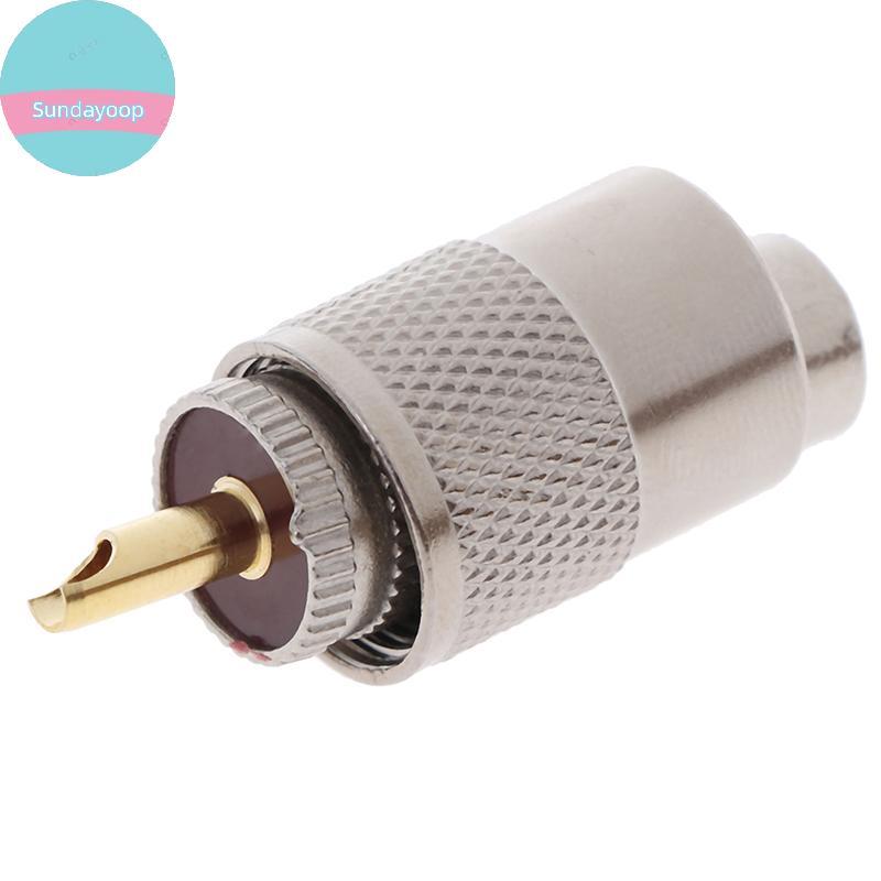 Sund 1PCS UHF PL259 ชายปลั๊กตรง Solder Connector อะแดปเตอร์สําหรับ RG8U RG58-3 TH