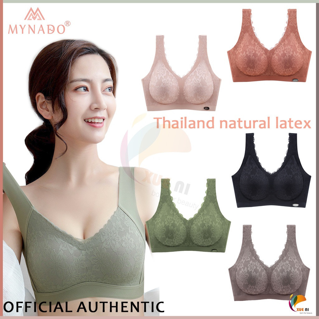 New Product#Official authentic MYNADO Thailand latex lace underwear bra for women without steel ring