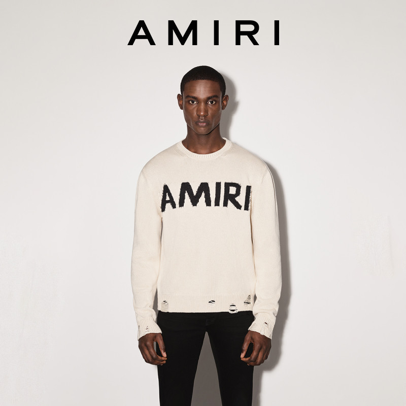 AMIRI ใหม่ล่าสุด ฤดูหนาว 2022 เสื้อกันหนาวผู้ชาย กับลายพิมพ์โลโก้