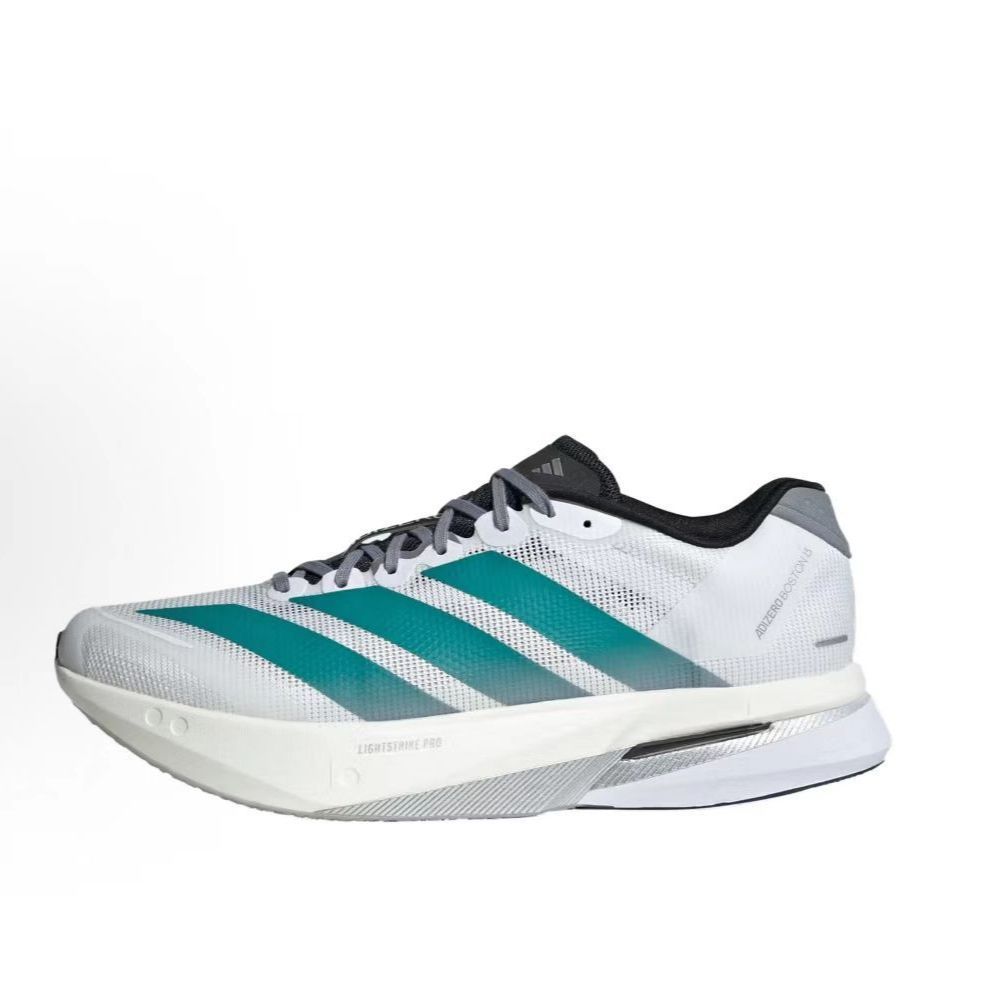 Adidas แฟชั่นสบาย Shock Absorption Low-Top Casual Racing รองเท้าวิ่งผู้ชายผู้หญิงสไตล์เดียวกันสีขาวเ