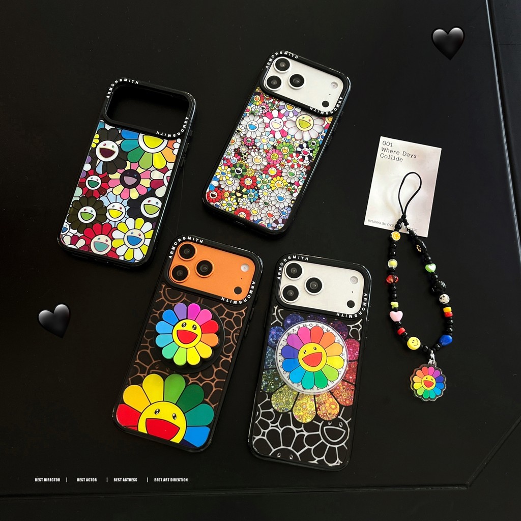 หล่อ Master Two-in-One Takashi Murakami Sunflower เหมาะสําหรับ Apple 17iPhone16promax เคสโทรศัพท์ Street Wear 15pro แฟชั่น 14pm Niche Creative 13pm ที่ไม่ซ้ํากัน 12pro คู่ป้องกันกรณี 11
