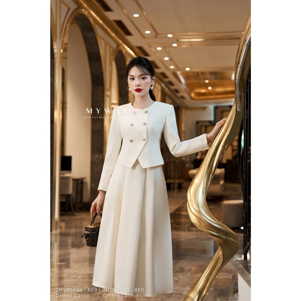 MY WAY ชุดเสื้อกั๊กคอเต่าสั้นคุณภาพสูง 3MVB0949 - 3MCXB250 - BE0