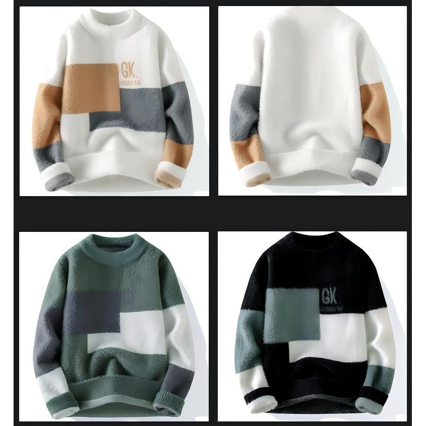 PannoFluxus เสื้อสเวตเตอร์ผู้ชายแบบถัก ลาย Jacquard สไตล์ญี่ปุ่นที่ให้ความอบอุ่นในสไตล์คลาสสิกแต่น่ารัก - รูปที่ 3