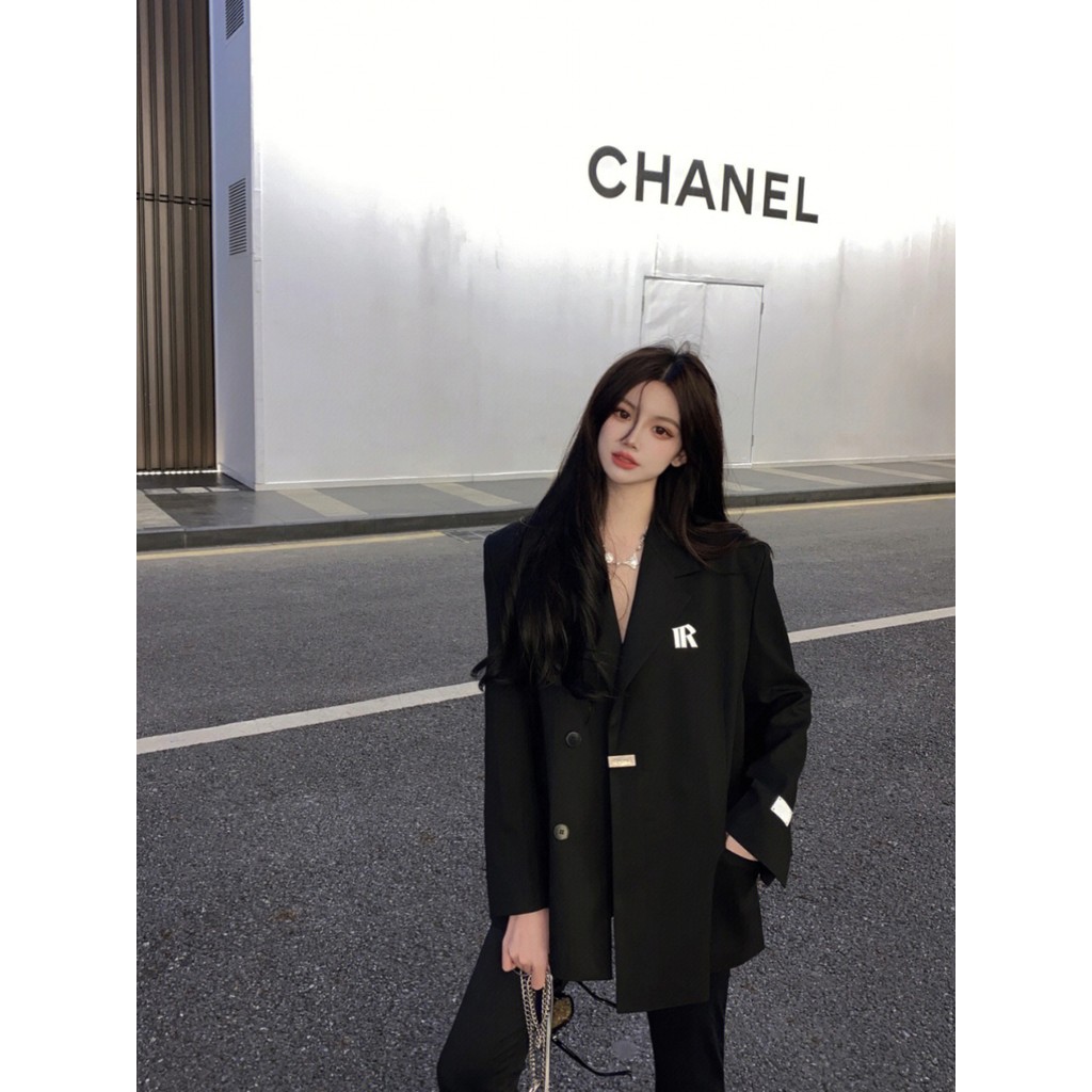 blazer ผู้หญิง blazer เกาหลี แผ่นรองไหล่สีดำ สำหรับเสื้อเบลเซอร์