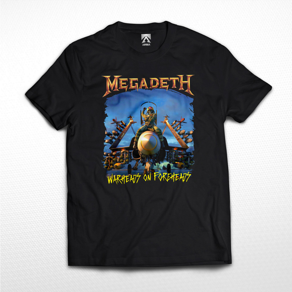 Megadeth Band T-SHIRT Warheads บนหน้าผาก