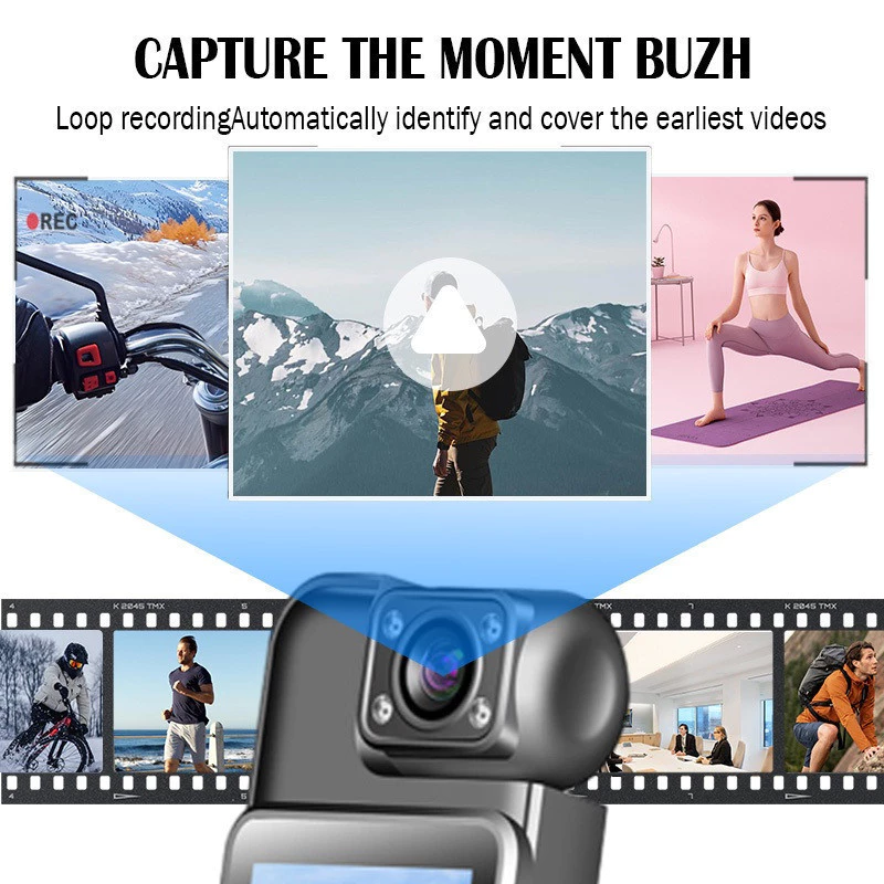 4K Full HD WIFI Mini Sport Camera เครื่องบันทึกวิดีโอดิจิตอล 180°กล้องตัว DV การมองเห็นได้ในเวลากลางคืนของหนูสําหรับมอเตอร์ตํารวจ thumbnail 8