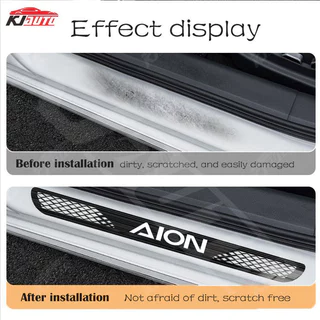 4pcs Aion รถสแตนเลสเกณฑ์แถบโลหะยินดีต้อนรับเหยียบตกแต่ง Auto จัดแต่งทรงผมสติกเกอร์สําหรับ GAC มอเตอร์ Aion Y Plus Aion UT V ES อุปกรณ์เสริม