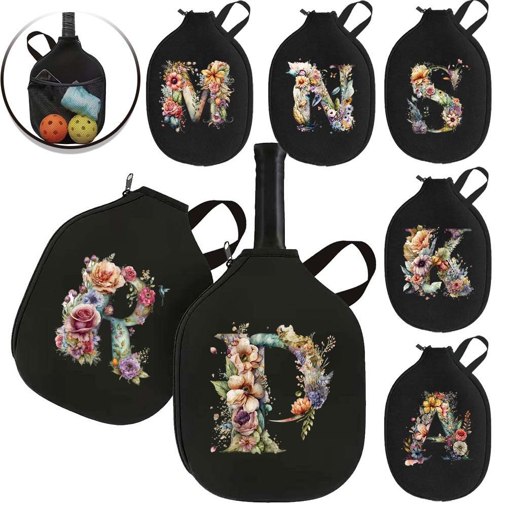 Peak แร็กเก็ต beg กระเป๋าไม้ปิงปอง Paddle Pouch Protect Rackets floral letter พิมพ์ Series