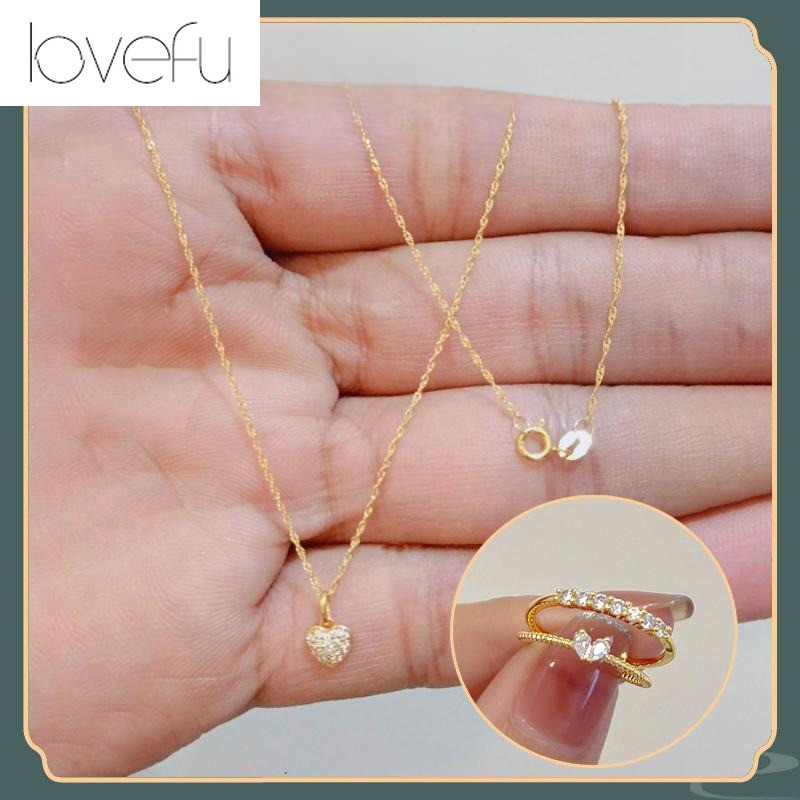 18K Saudi Gold Pawnable Nasasangla 99.99% ชุดสร้อยคอแหวนบิดรักเพทายสําหรับผู้หญิง 18