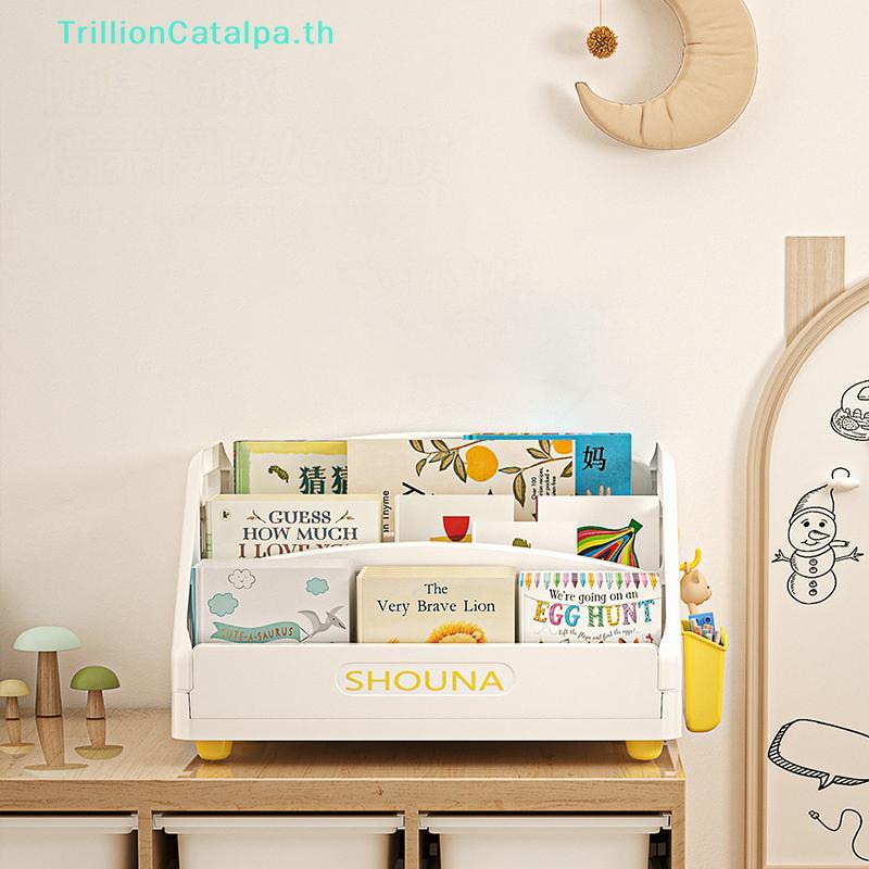 TrillionCatalpa Simple ชั้นวางหนังสือขนาดใหญ่ความจุชั้นวางหนังสือห้องนอนชั้นวางหนังสือชั้นเก็บประกอบง่ายตู้หนังสือStackableชั้นวางหนังสือ TH