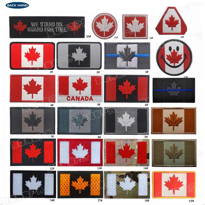 Spot Goods#Aotu Dole CANADA Canada Flag Quebec Flag Embroidered Armband with Velcro Badge1019hw