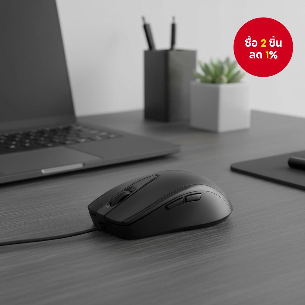 เมาส์ออปติคอลแบบมีสาย M01 ดีไซน์ตามหลักสรีรศาสตร์ USB สําหรับแล็ปท็อปและเดสก์ท็อปธุรกิจ