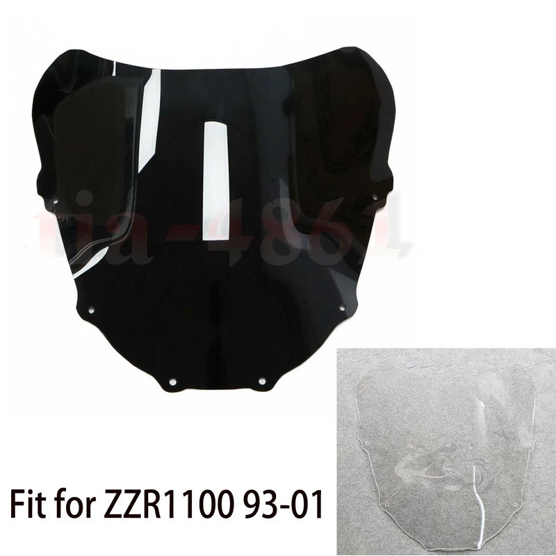 Fit สําหรับ ZZR1100 1993 - 2001 Clear/สีดํารถจักรยานยนต์กระจกกระจก Fit สําหรับ ZX-11 ZX 1100 ZZR 110