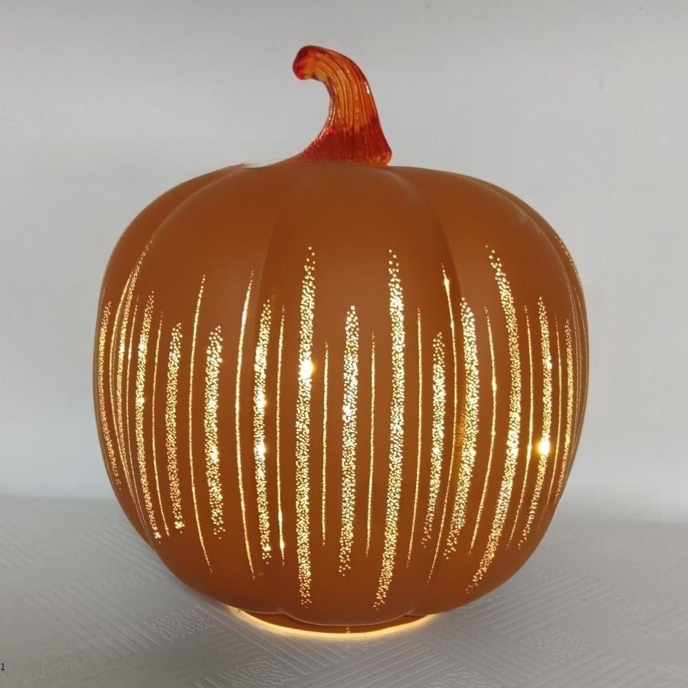 LIPUPON LED Light Pumpkins, Timer Lighted Glass วัสดุ Twinkle Light Pumpkins, Dimmable Sparkling Sta