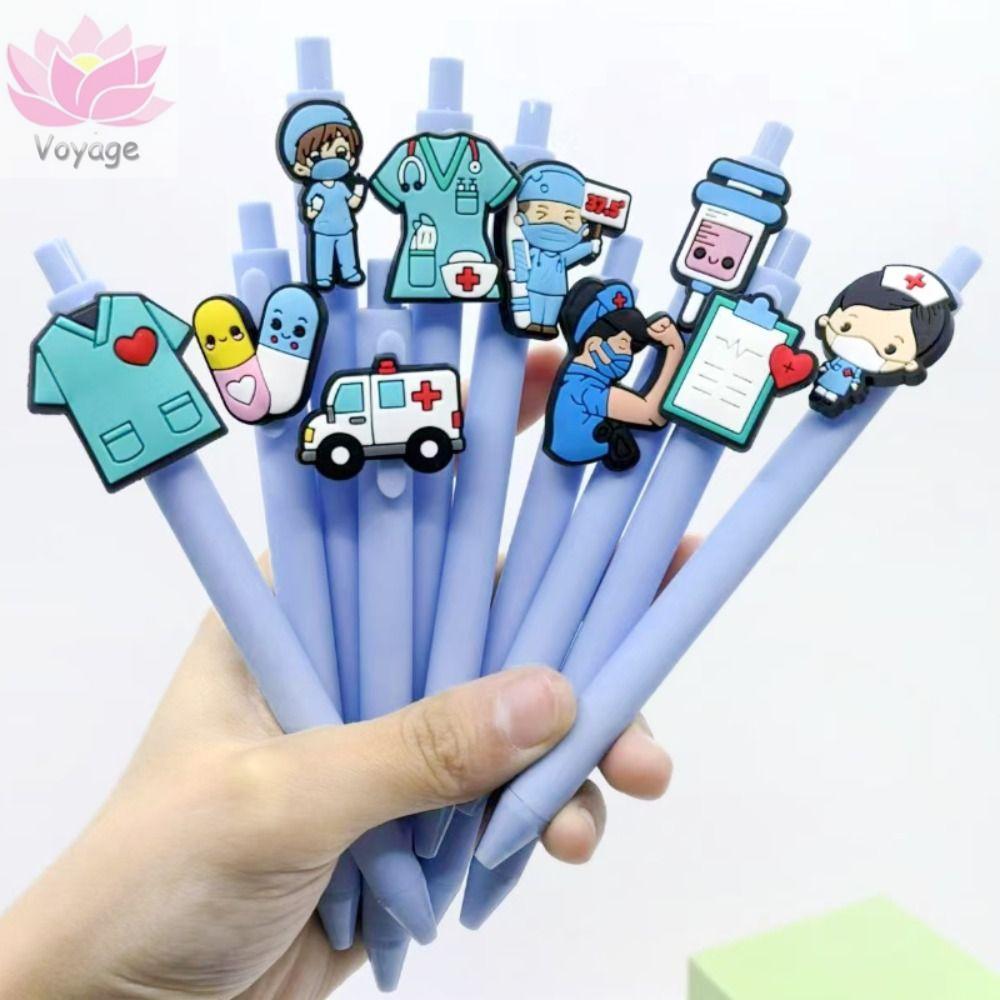 VOYAGER 1/10PCS ปากกาเพศ-เป็นกลาง,สีทึบสุ่มชุดแพทช์ปากกา,DIY การ์ตูนปากกาลูกลื่นโรงเรียน