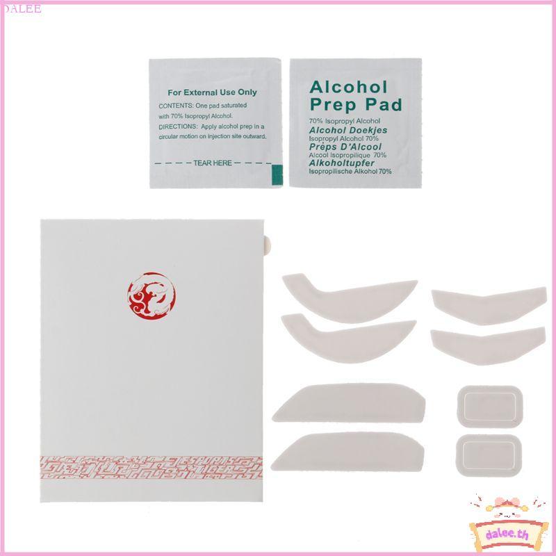 DALE 2Set Mouse Skates Glide Feet Pads Mouse Feet Sticker สําหรับเมาส์แบบมีสาย Black Curved Edges Mo