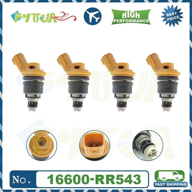 4pcs หัวฉีดน้ํามันเชื้อเพลิง 16600-RR543 สําหรับ 300ZX Z32 RB25DET VG30DETT SR20DET KA24 สีเหลืองใหม