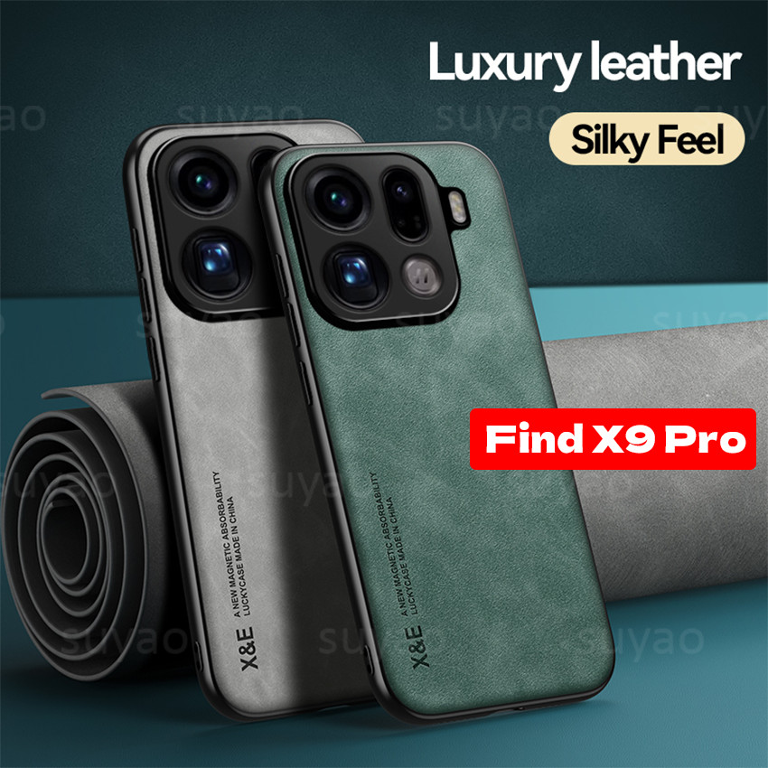 สําหรับOppoค้นหาX9Pro X9 Pro 2025 เคสโทรศัพท์หนังรถปลอกแม่เหล็กFindX9Pro FindX9 หรูหราPUกันชนกันกระแทกเนื้อป้องกันกล้องซิลิโคนกรอบFundasปกหลัง
