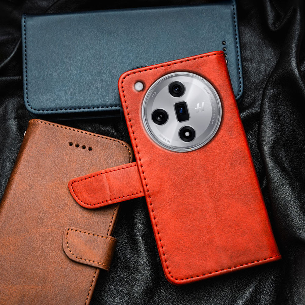 สําหรับ Oppo Find X7 Ultra PHZ110 PHY110 PHY120 พรีเมี่ยมหรูหราหนังแท้ Flip-Top เคสโทรศัพท์กระเป๋าสต