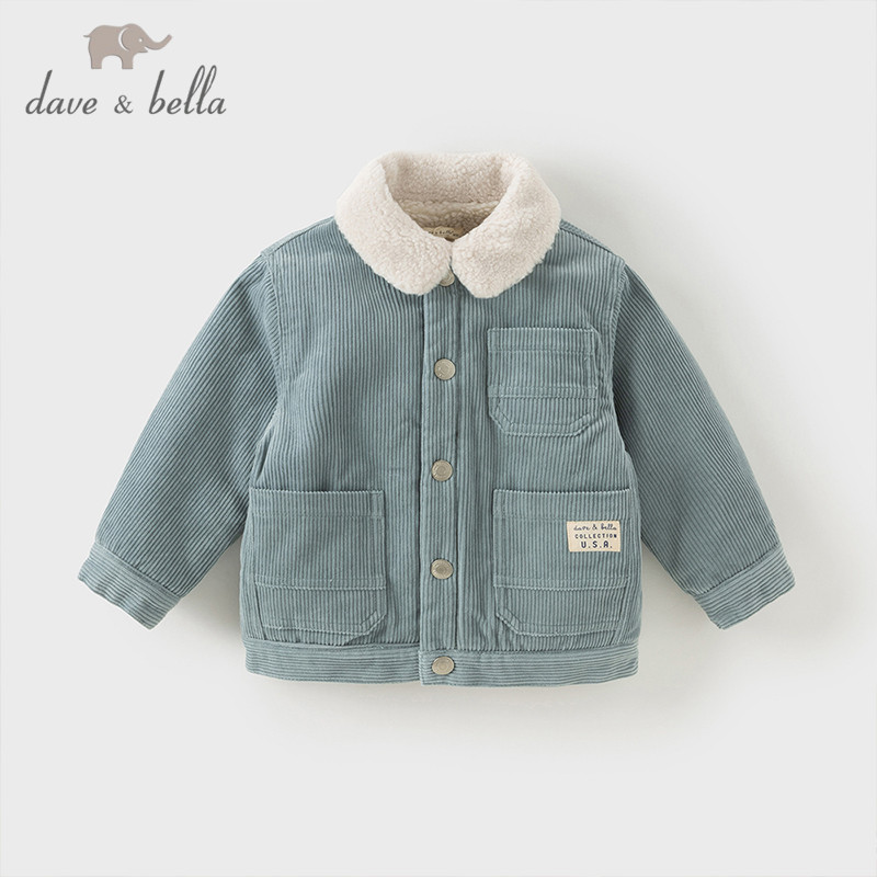 Dave Bella 9M-9Y เด็กชาย เสื้อแจ็คเก็ตผ้าคอร์ดูรอย ฤดูใบไม้ร่วงฤดูหนาว ผ้าที่เป็นมิตรกับผิวDB4242233