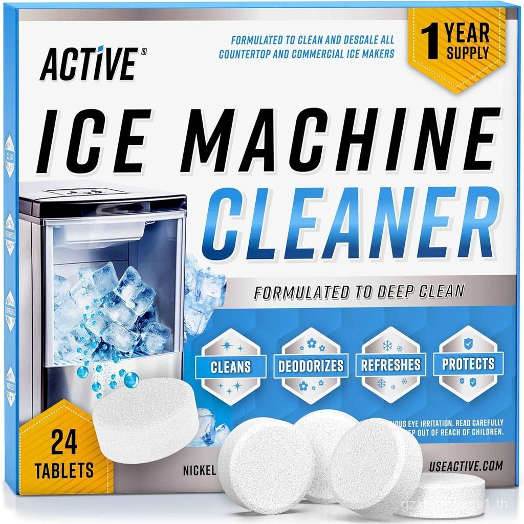 ACTIVE Ice Machine Cleaner Maker Descaler - 24 Clean Tablets Compatible with Frigidaire, Opal, GE Pr
