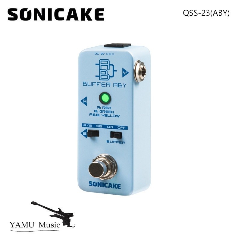 SONICAKE Buffer ABY Line Selector AB Switch Mini Guitar Effects Pedal True Bypass with Buffer Switch