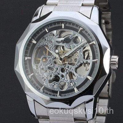 นาฬิกากลไก winner Mechanical Automatic Watch Mens Steel Band Watch Gold Mens Watch