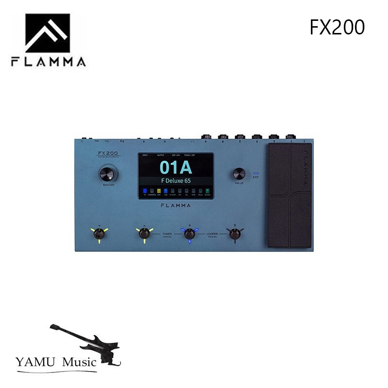 FLAMMA FX200 Multieffect Pedal Electric Guitar Pedal with 5” LCD Touch Screen Programmable MIDI Port