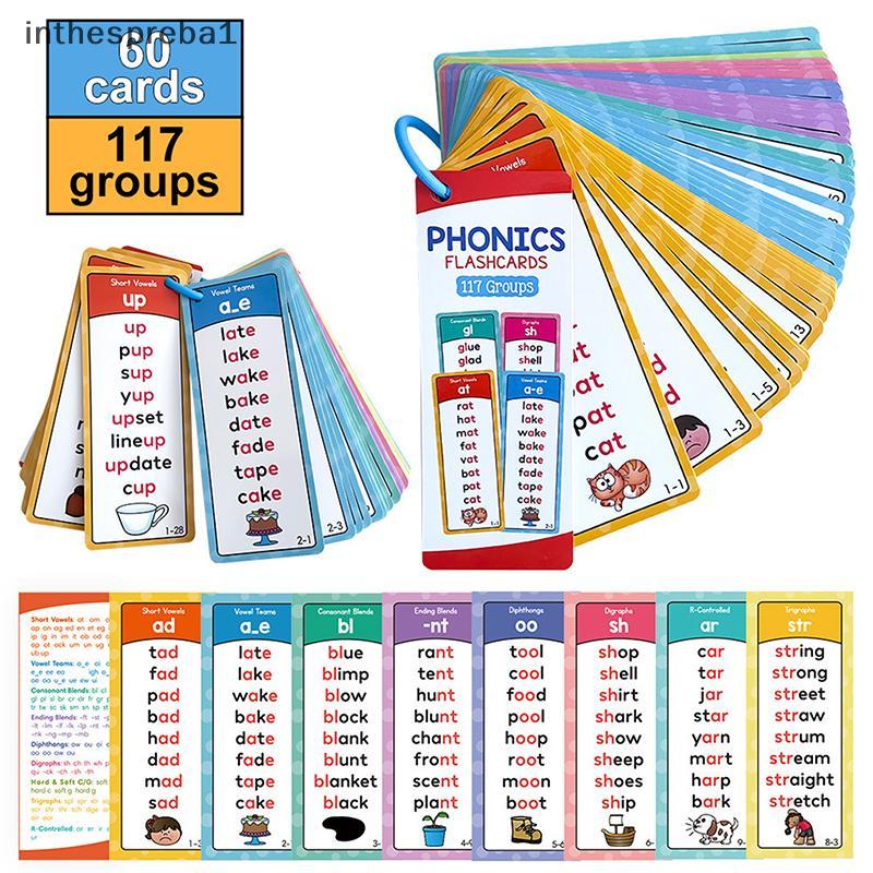 Inthespba1 Phonics Word Lists Cards, 117 Groups Phonetic Word Commage List, คําศัพท์อาคารช่วยสอนพร้อ